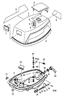 Капот 2-х тактного ПЛМ MERCURY 25 М Серийный номер от 0N055505 и выше