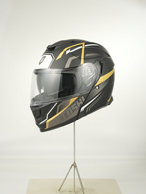 Шлем модуляр HETOSHI FF935 Shogun цв.Черно-бело-золотой  Матовый р.L