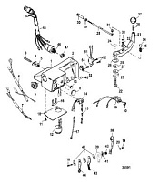 Ручки руля комплект (Часть 2) 2-Х ТАКТНОГО ПЛМ MERCURY 55 Серийный номер от 9973100 до 0P016999