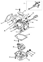 Карбюратор (WME-29/30/31/41/46/47/48/49) 2-Х ТАКТНОГО ПЛМ MERCURY 90 Серийный номер от 0D283222 до 0G760299