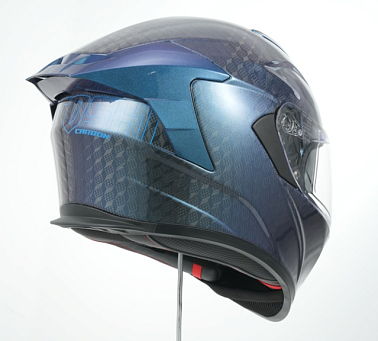 Шлем интеграл карбоновый HETOSHI FF936S CARBON 6K CUBIC CHAMELEON BLUE р.XL