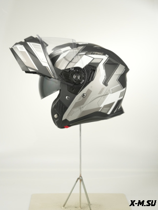 Шлем модуляр HETOSHI FF935 Shogun цв.Черно-серый  Матовый р.M