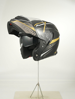 Шлем модуляр HETOSHI FF935 Shogun цв.Черно-бело-золотой  Матовый р.L