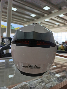 Шлем модуляр HETOSHI X-202 (светополоса,USB-кабель,встр.батарея) цв. Белый р. M