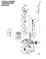 Корпус шестерни, приводной вал - 2.42:1 передаточное число 4-Х ТАКТНОГО ПЛМ MERCURY F15 Серийный номер от 0P075166  до 0P400999