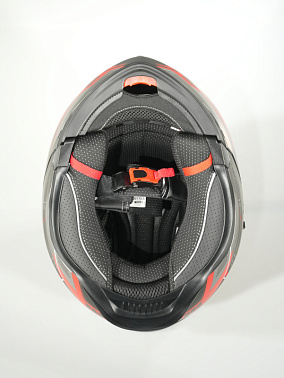 Шлем модуляр HETOSHI FF935 Shogun цв.Черно-серо-красный  Матовый  р.L