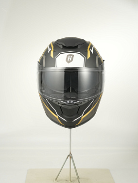 Шлем модуляр HETOSHI FF935 Shogun цв.Черно-бело-золотой  Матовый р.S