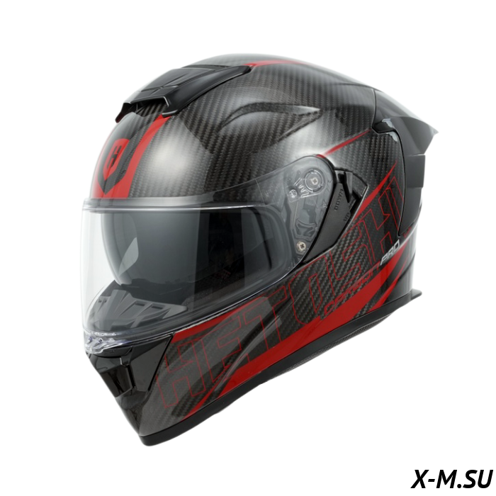 Шлем интеграл карбоновый HETOSHI FF936 CARBON RED WHITE р.M