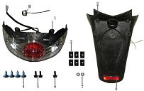 Задний фонарь, крыло МОПЕДА Racer RC50QT-15J/RC150T-15J Taurus