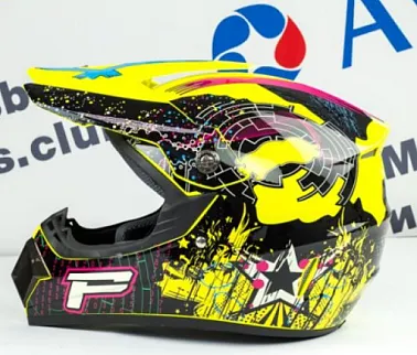 Шлем кроссовый Tiane Progrip Star, Желтый